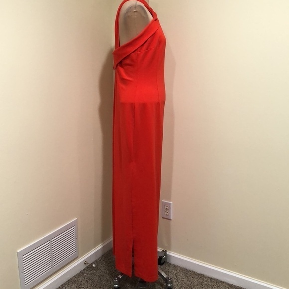 NICHOLAS Halter Cross Formal Dress Size Red Maxi - Picture 3 of 14